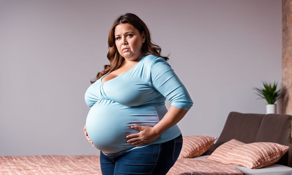 Đau khớp háng khi mang thai do tăng cân nhanh chóng trong thai kỳ.